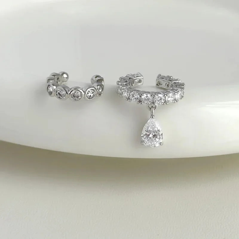 Silver Zirconia Pearl Earrings