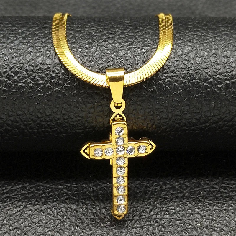 Vintage Shiny Zircon Cross