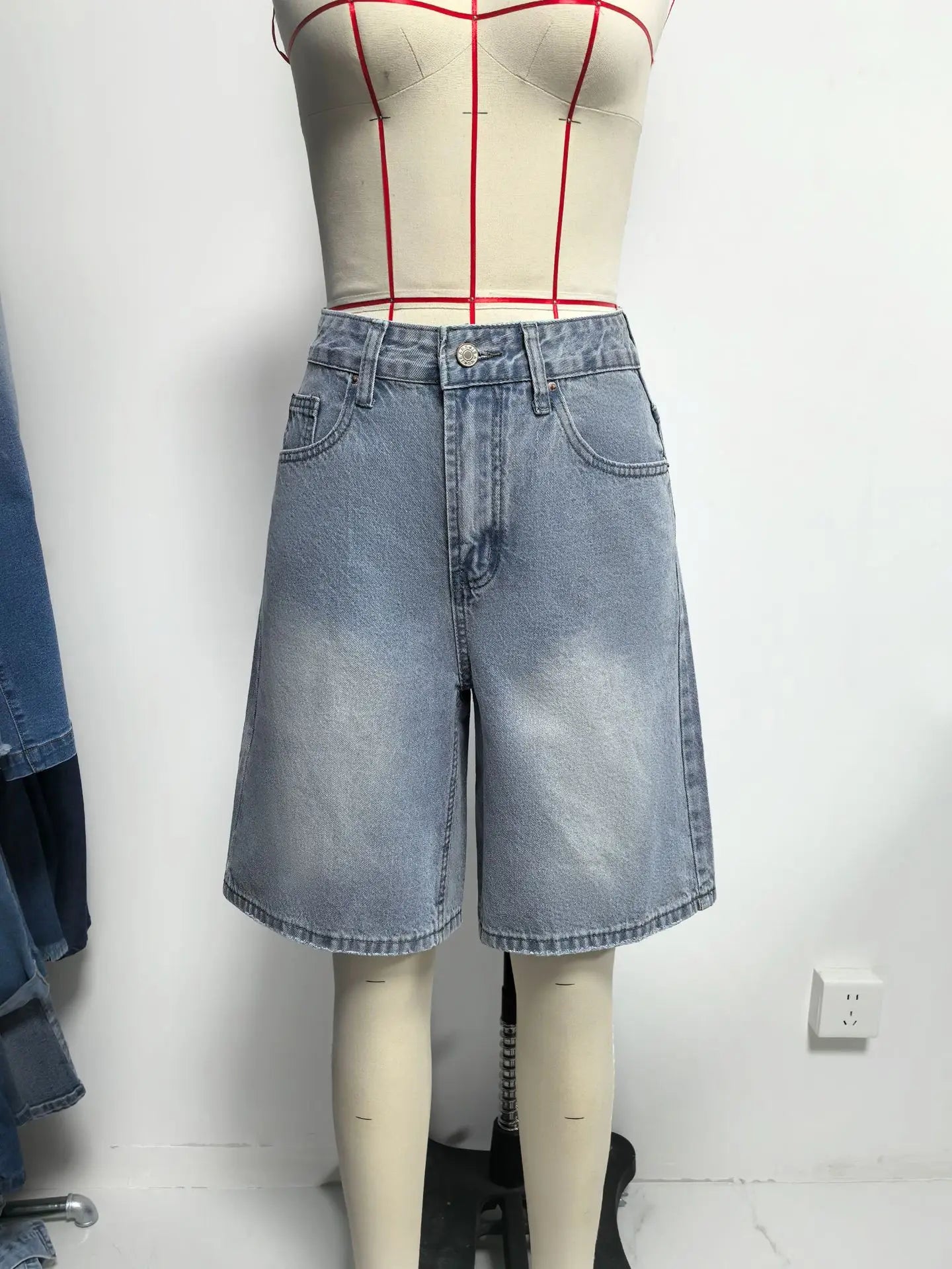 Solid Denim Y2K Shorts