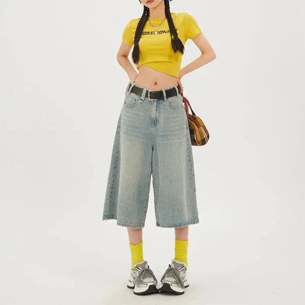 Harajuku Vintage 2000S Blue Denim Shorts
