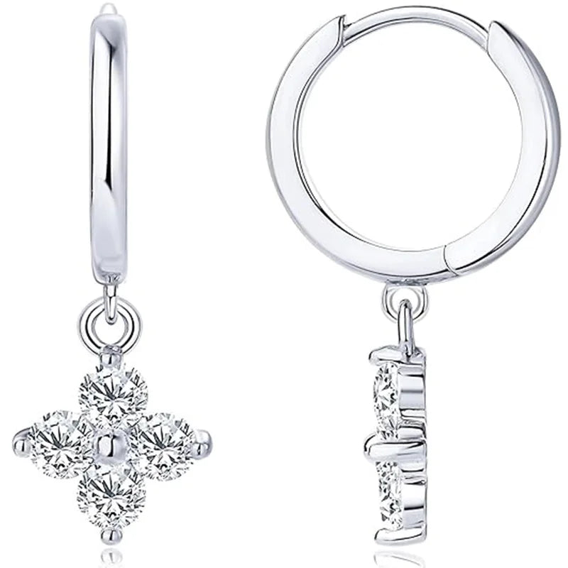 Silver Plated Four-leaf Flower Necklace