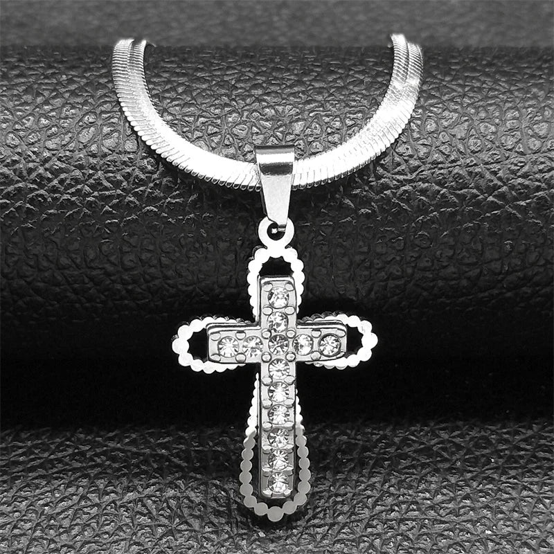 Vintage Shiny Zircon Cross