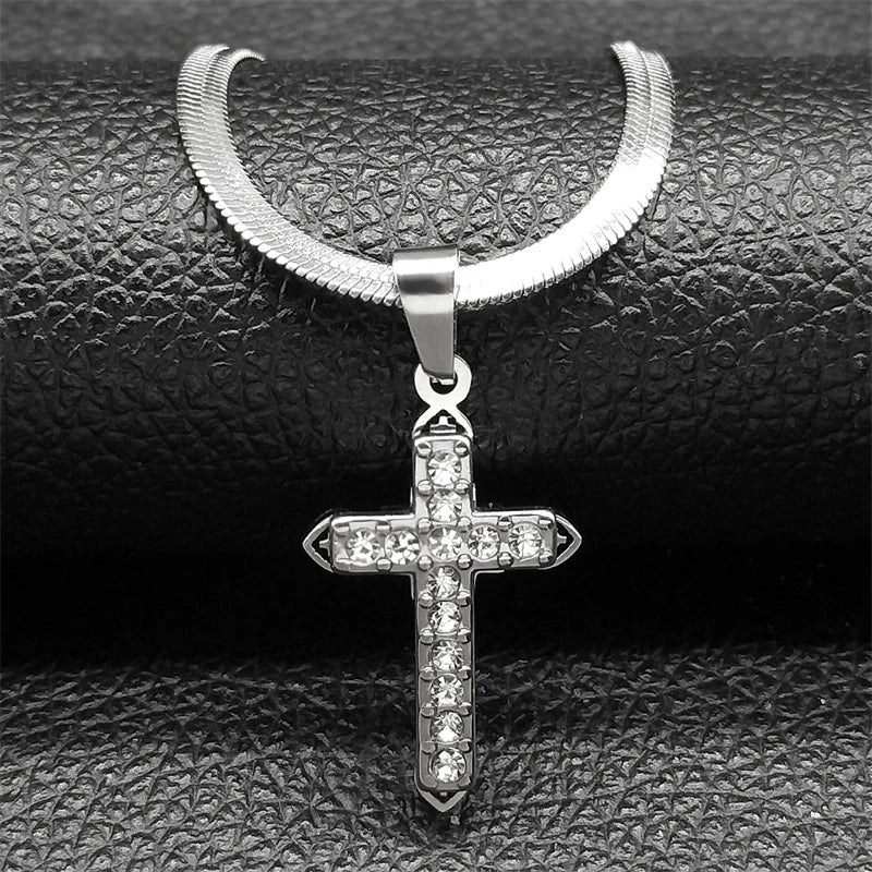 Vintage Shiny Zircon Cross