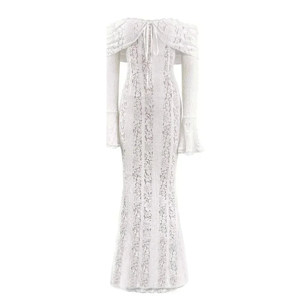 Suninheart White Evening Dress