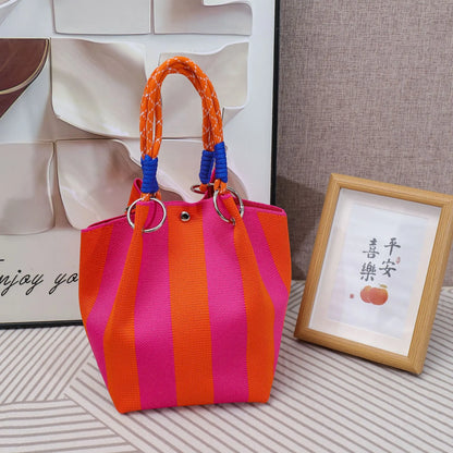 Striped handbag