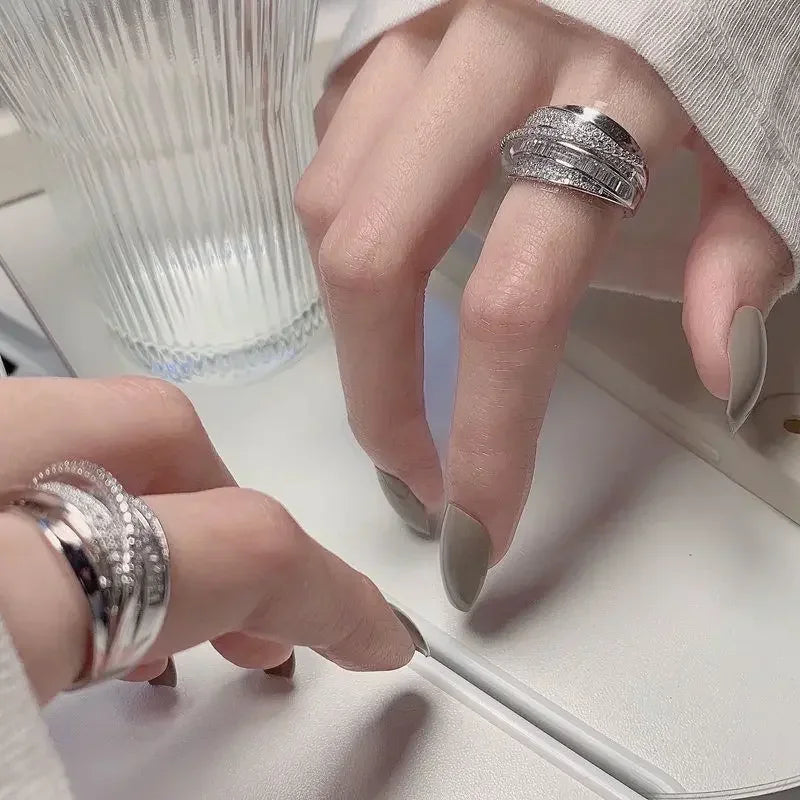Silver Color Zircon Ring
