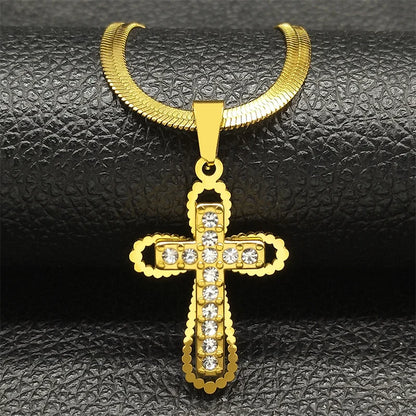 Vintage Shiny Zircon Cross