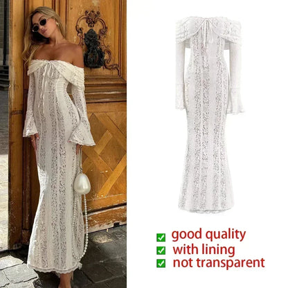 Suninheart White Evening Dress