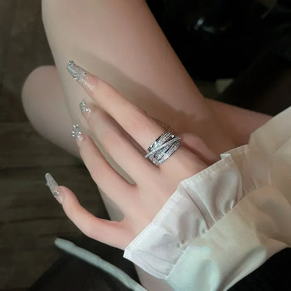 Silver Color Zircon Ring