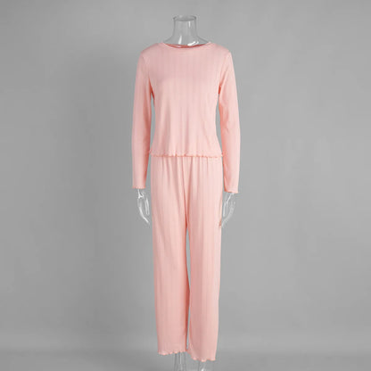 Jacquard Long Sleeved Pajamas Two-piece Set