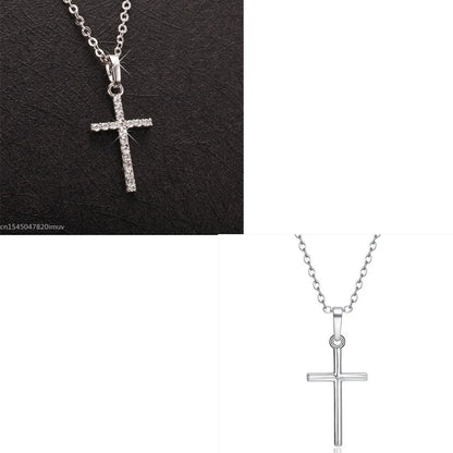 Zircon Cross Pendant Necklace