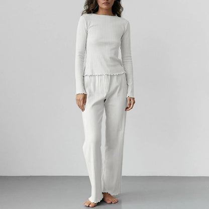 Jacquard Long Sleeved Pajamas Two-piece Set