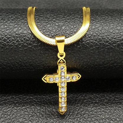Vintage Shiny Zircon Cross