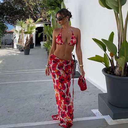 Flower 3 piece bikini