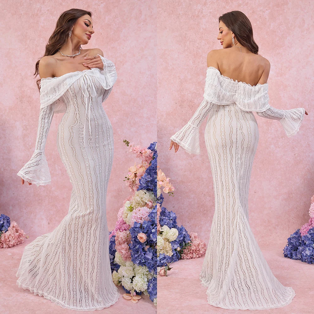 Suninheart White Evening Dress