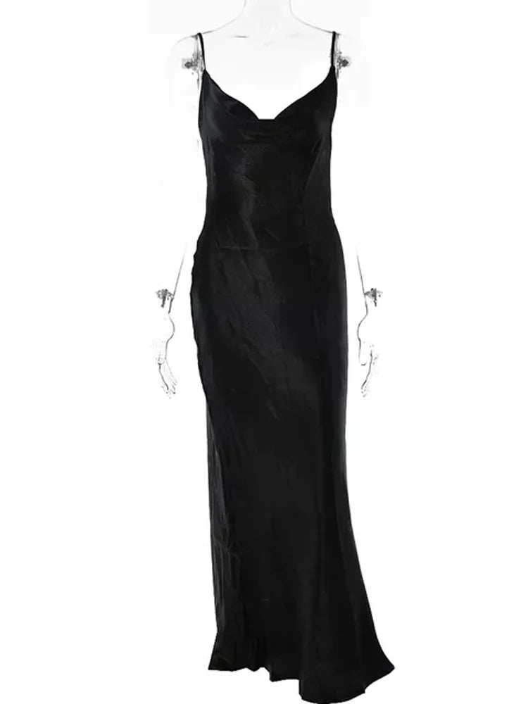 Spaghetti Strap Backless Maxi Dress
