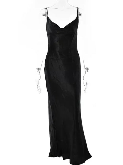 Spaghetti Strap Backless Maxi Dress