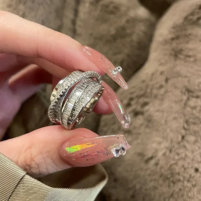 Silver Color Zircon Ring