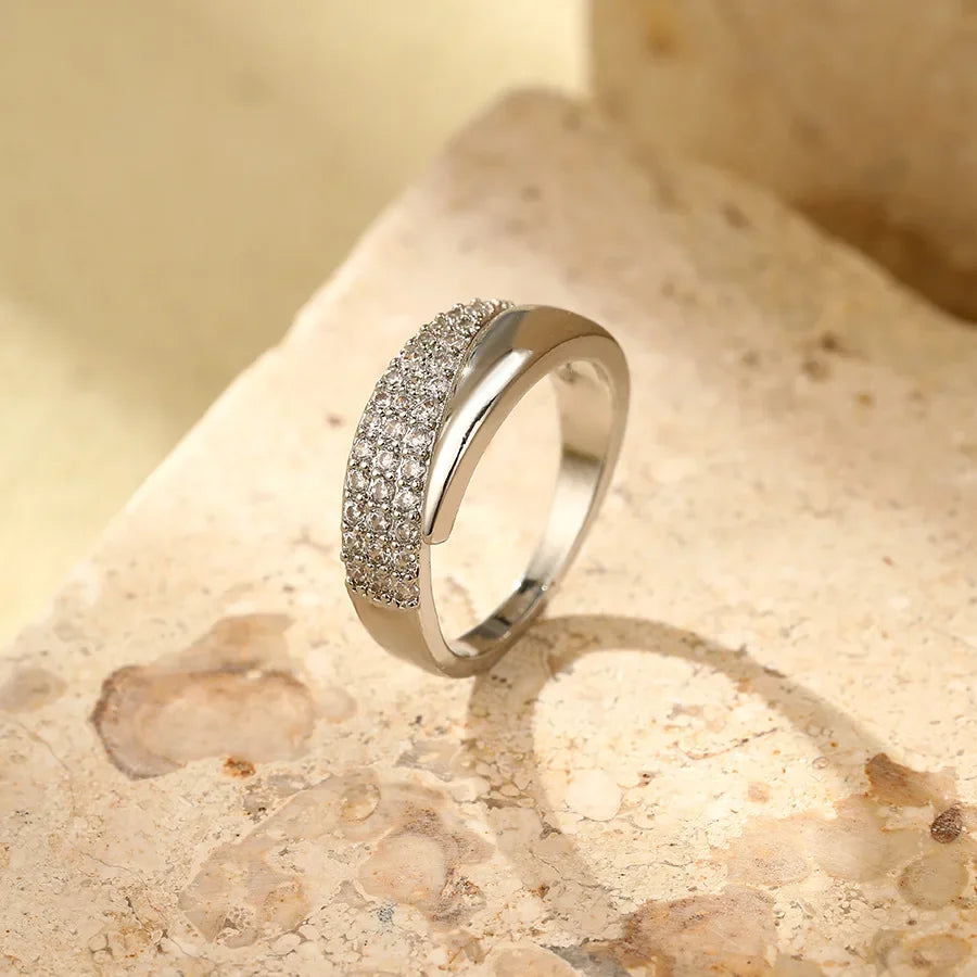 Silver Color Zircon Ring