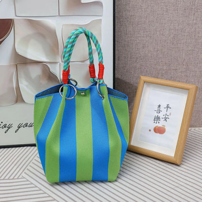 Striped handbag