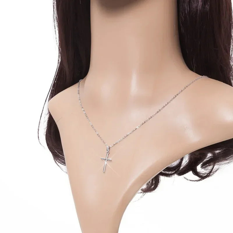 Zircon Cross Pendant Necklace