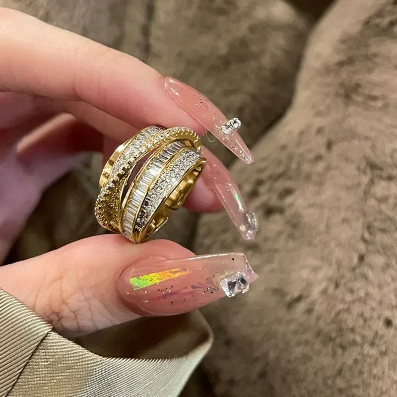 Silver Color Zircon Ring