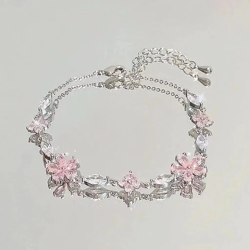 t Sparkling Zircon Flower Bracelet