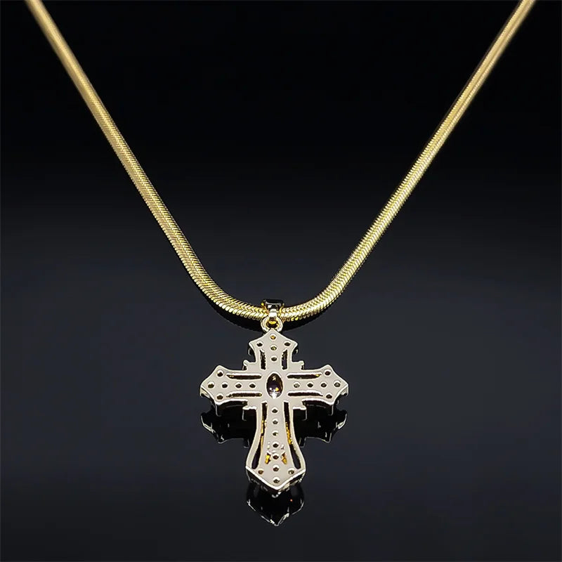 Vintage Shiny Zircon Cross