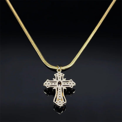 Vintage Shiny Zircon Cross