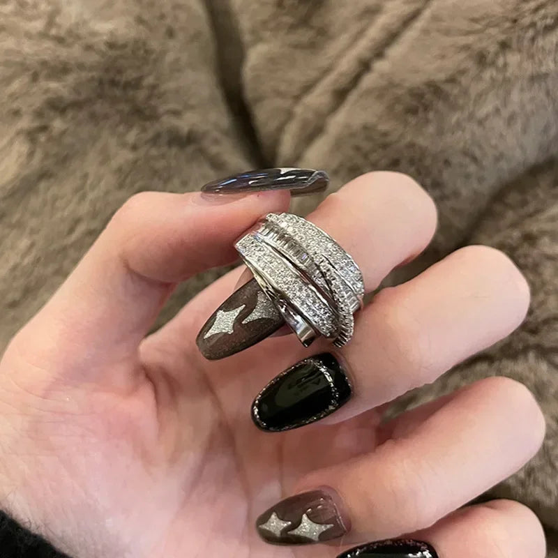 Silver Color Zircon Ring