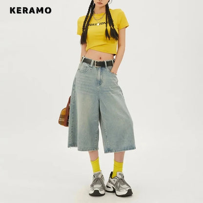 Harajuku Vintage 2000S Blue Denim Shorts