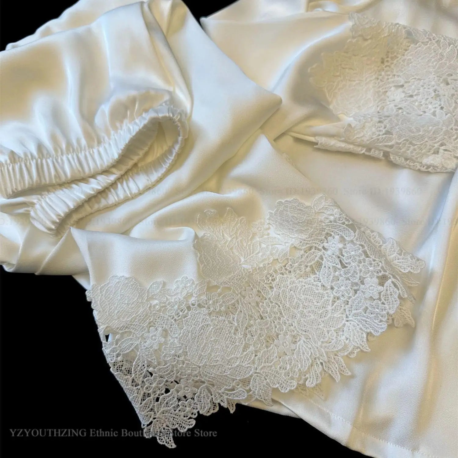 White Satin Pajamas Set