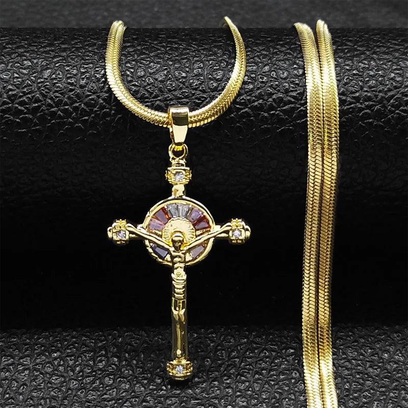 Vintage Shiny Zircon Cross