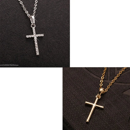 Zircon Cross Pendant Necklace