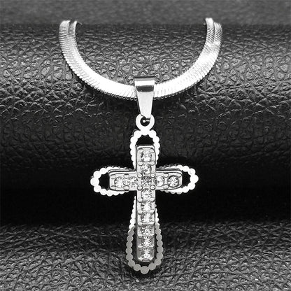 Vintage Shiny Zircon Cross