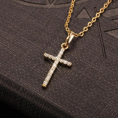 Zircon Cross Pendant Necklace