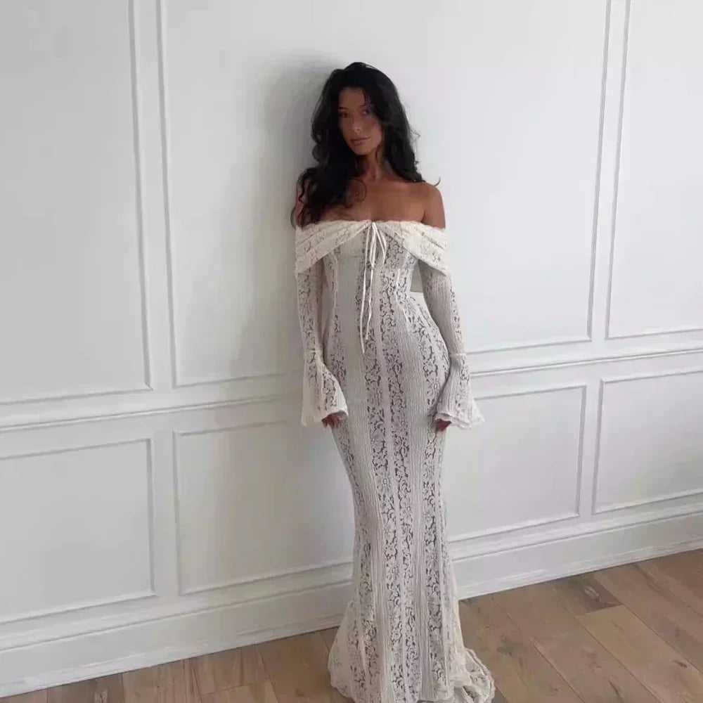 Suninheart White Evening Dress