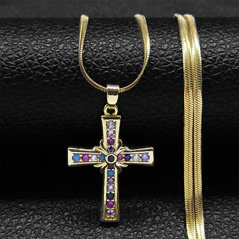 Vintage Shiny Zircon Cross