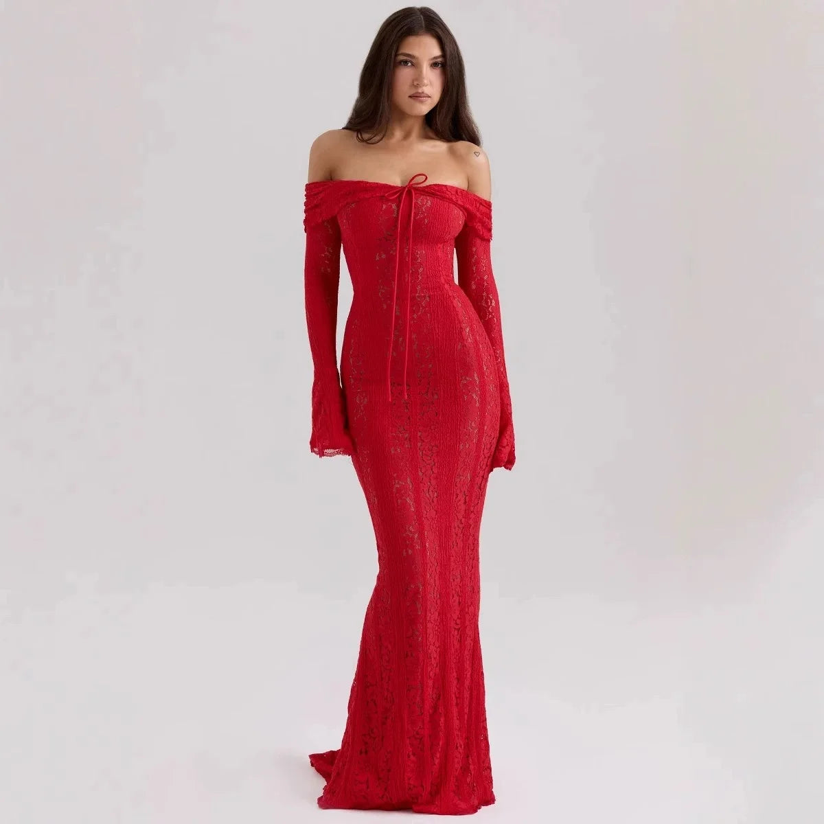 Suninheart White Evening Dress