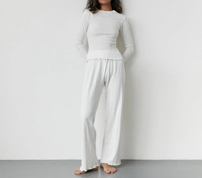 Jacquard Long Sleeved Pajamas Two-piece Set