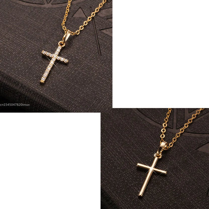 Zircon Cross Pendant Necklace