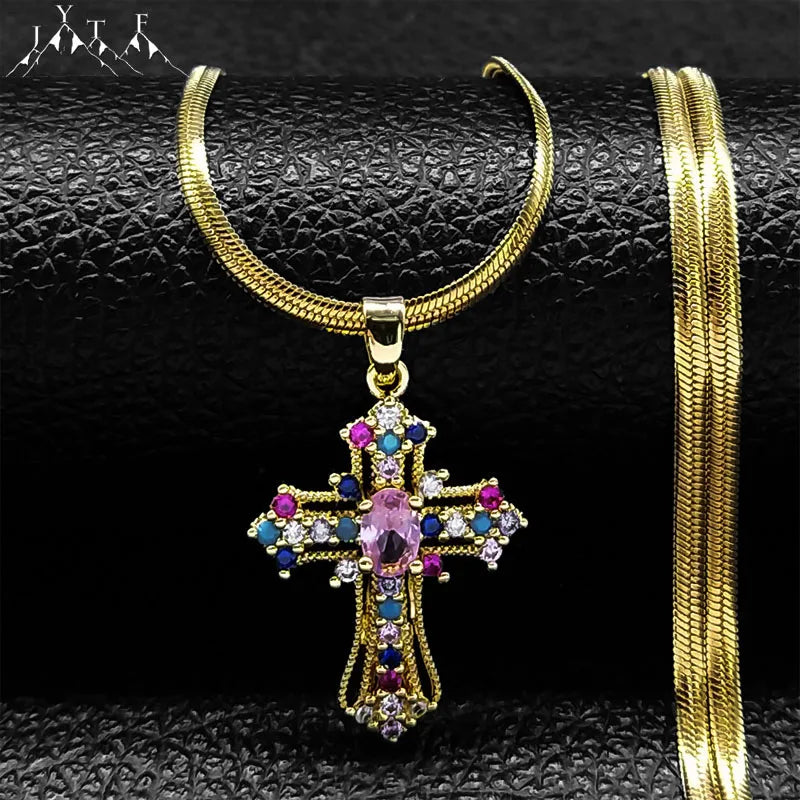 Vintage Shiny Zircon Cross