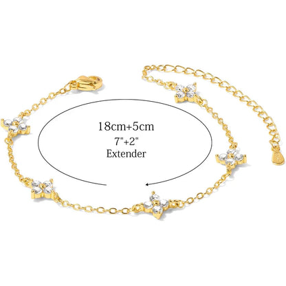 Silver Plated Four-leaf Flower Necklace