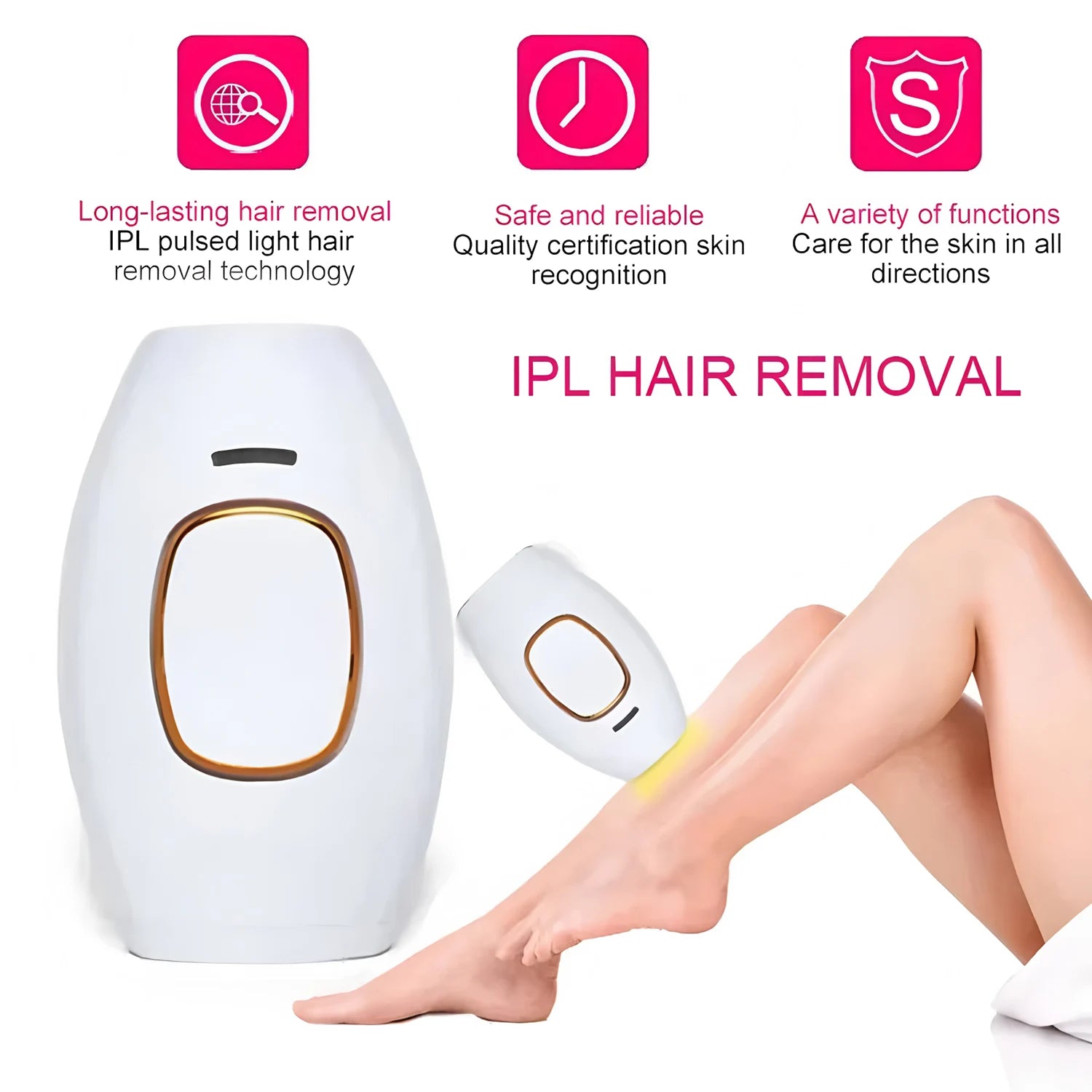 Laser pulse hair removal device painless
