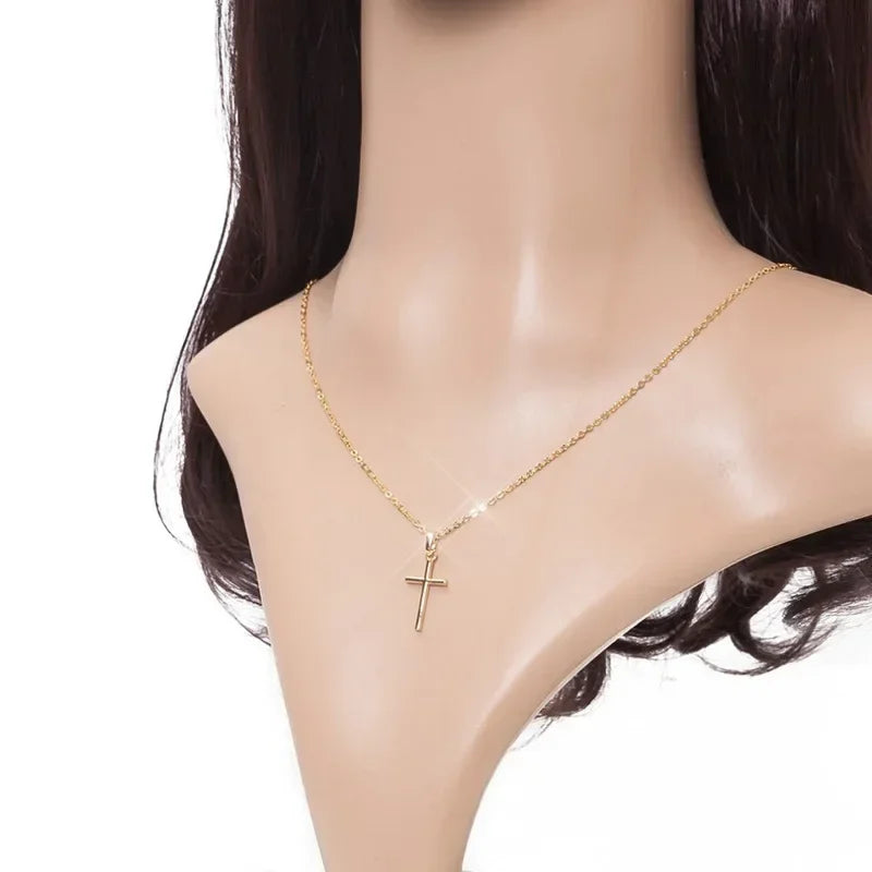 Zircon Cross Pendant Necklace