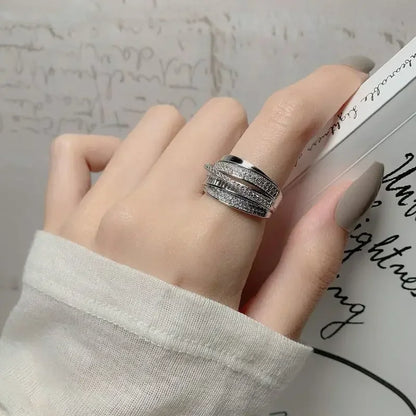 Silver Color Zircon Ring