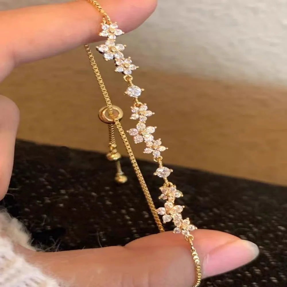 t Sparkling Zircon Flower Bracelet